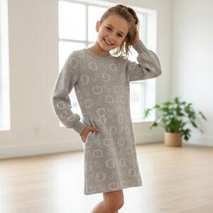 ❤CLEARANCE❤ Guess Kids Gray Patterned Winter Sweater Dress Size 10-12